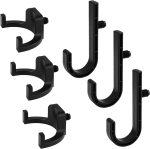 6Pcs Black J & U Storage Shed Hooks
