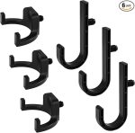 6Pcs Black J & U Storage Shed Hooks