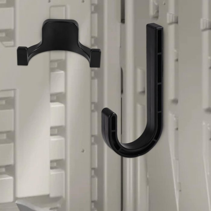 6Pcs Black J & U Storage Shed Hooks