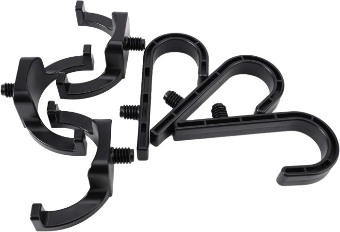 6Pcs Black J & U Storage Shed Hooks