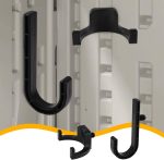 6Pcs Black J & U Storage Shed Hooks