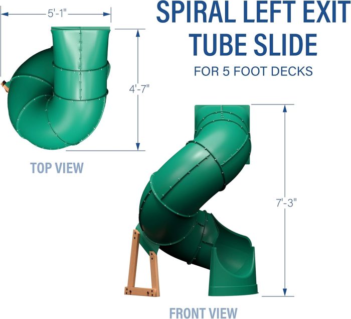 Tall Spiral Tube Slide Green