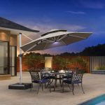 Purple Leaf Patio Umbrella Light