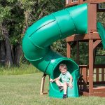 Tall Spiral Tube Slide Green