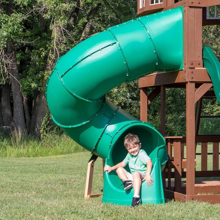 Tall Spiral Tube Slide Green