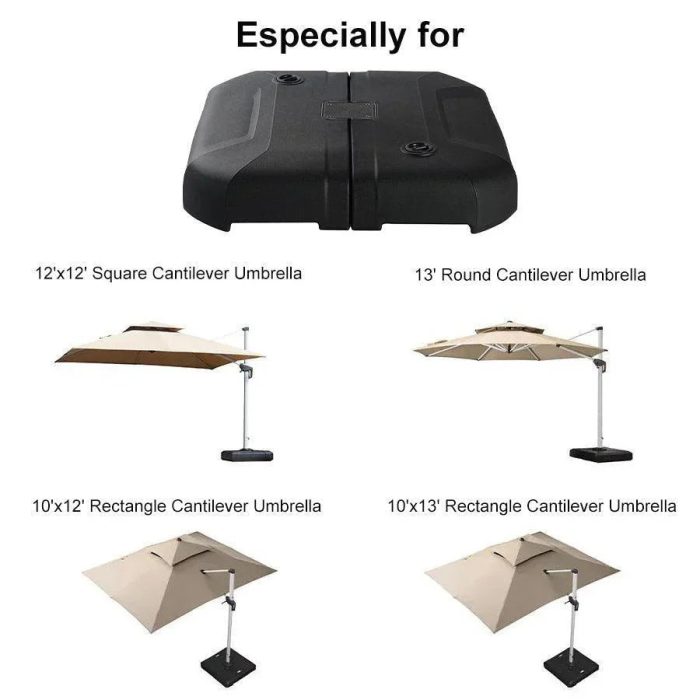 Purple Leaf Cantilever Umbrella Weighted Base